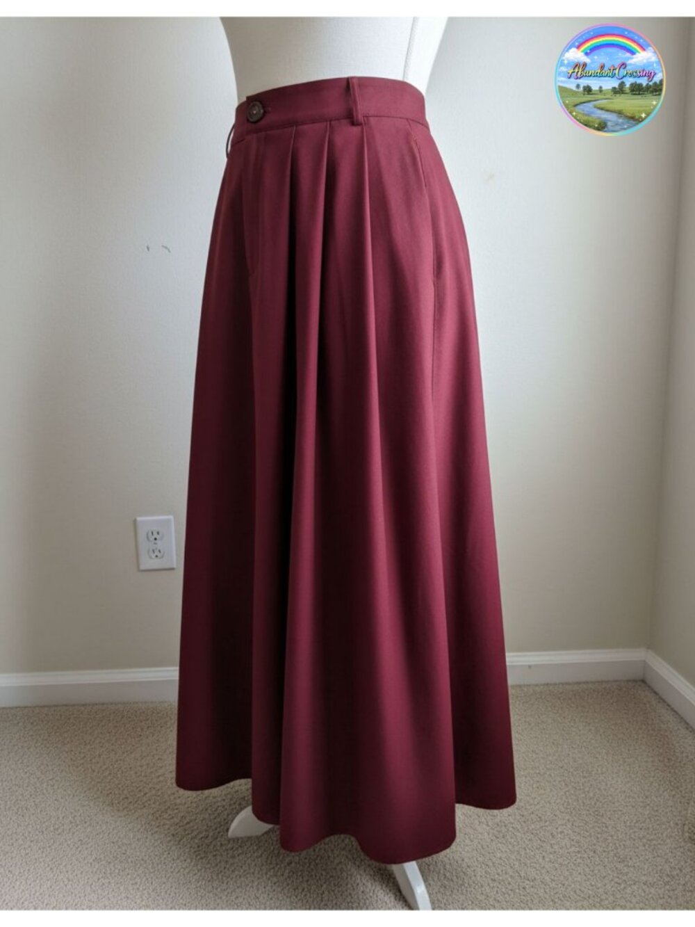 Vintage Pleated A-Line Midi Skirt with Pockets High Waist